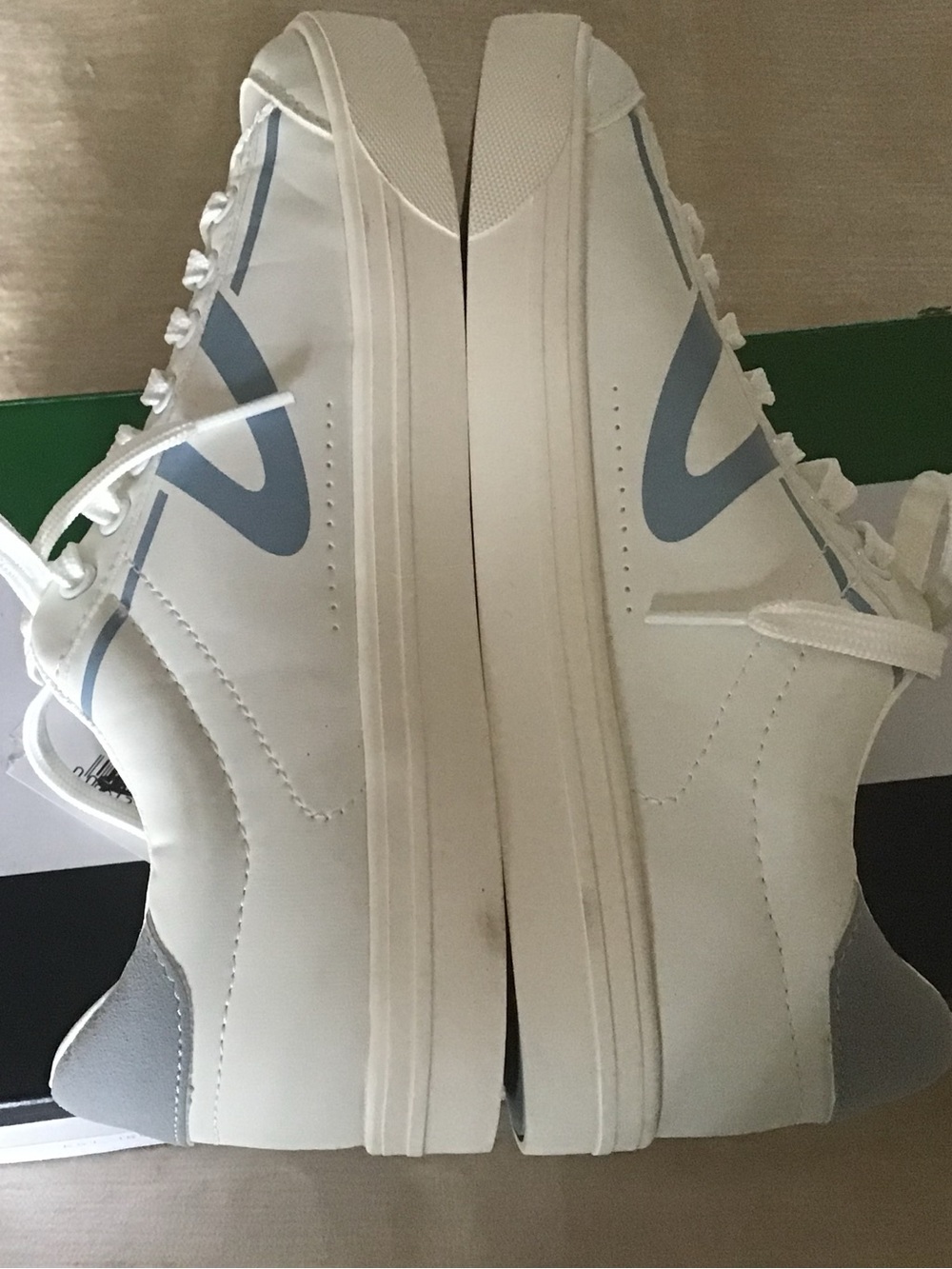 Tretorn White and Light Blue Low-Top Sneakers - Picture 4 of 9